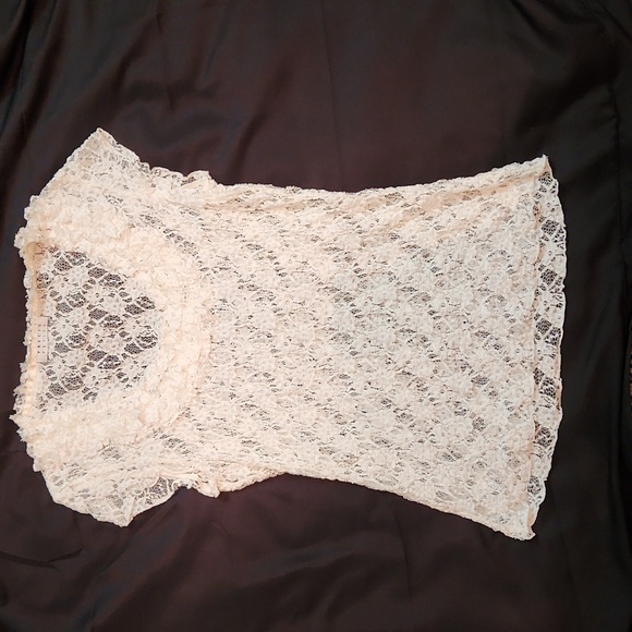 Precis Petite vintage all lace blouse with lace ruffle neckline - Picture 4 of 7